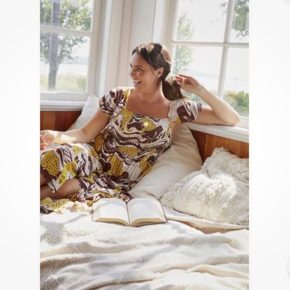 Anthropologie Panther Ruffled Maxi Dress
